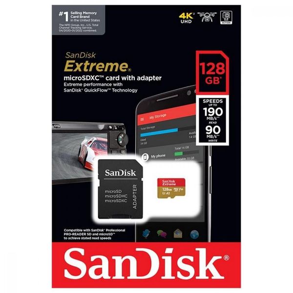 Карта пам'яті SanDisk microSDXC Extreme 128GB UHS-I (SDSQXAA-128G-GN6MA) 30895 фото