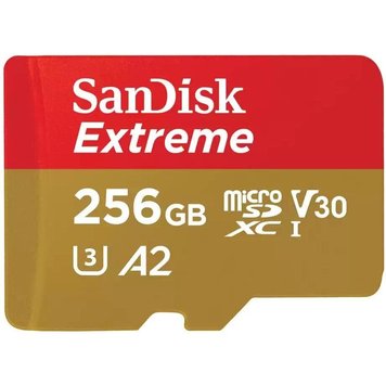 Карта пам'яті SanDisk microSD 256GB C10 UHS-I U3 R190/W130MB/s Extreme V30 (SDSQXAV-256G-GN6MN) фото